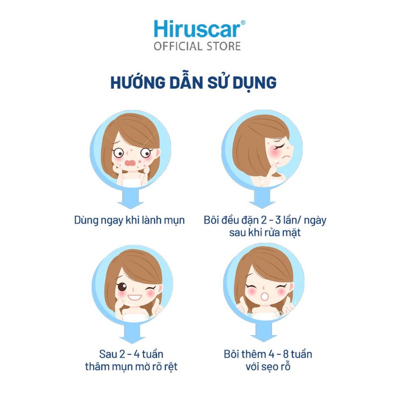 Gel chăm sóc sẹo mụn và mụn thâm Hiruscar Post Acne