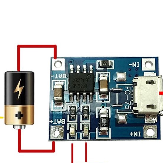 Mạch sạc pin lithium-ion 18650 3.7v -4.2v 1a tp4056 có bảo vệ - 5b3