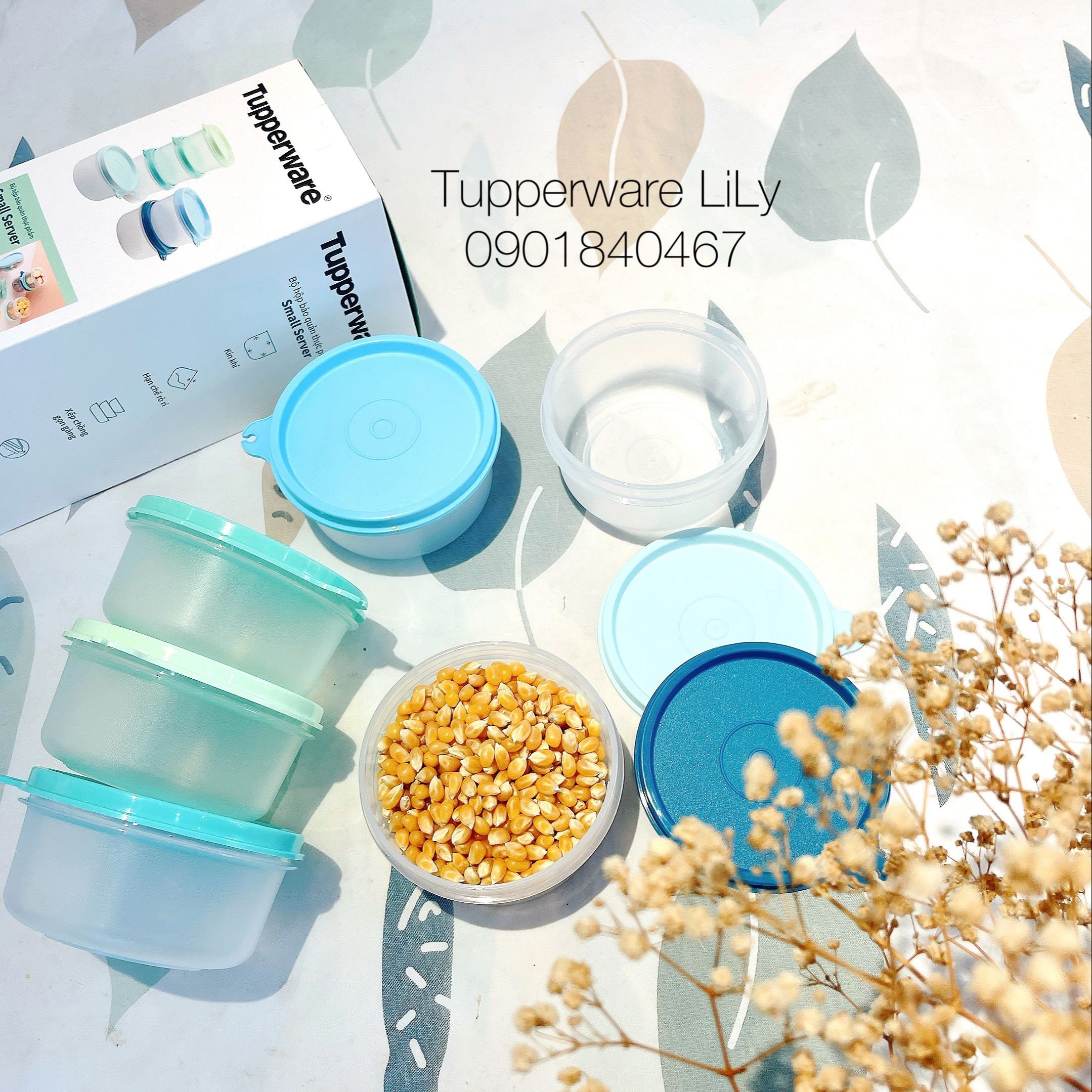 Bộ hộp BQTP Colorful Small Server 200ml (6 hộp) màu mới - Tupperware