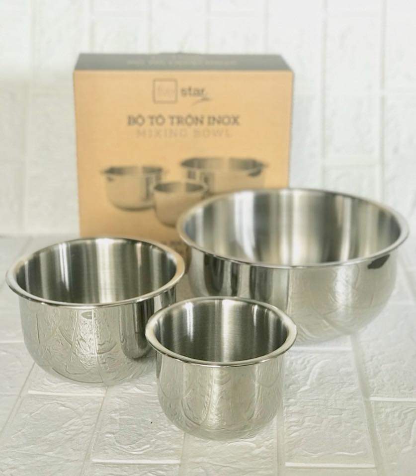 [HCM]BỘ THỐ INOX 3 MÓN FIVESTAR