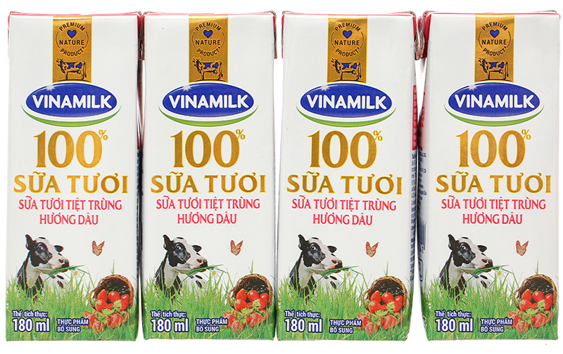 Sữa Tươi Vinamilk 100% Hộp 180ml ( Thùng 48 hộp )