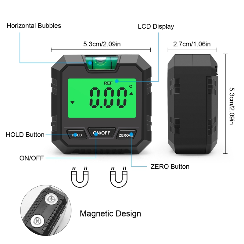 Mini Digital Protractor Inclinometer Electronic Goniometer Level Angle Measurement Meter Finder Level Box