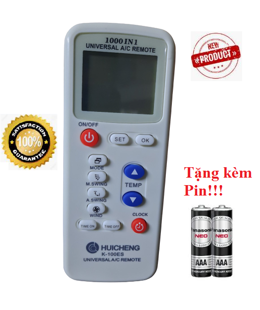 Điều khiển điều hòa đa năng 1000 in 1 K-100ES- Hàng tốt Tặng kèm Pin