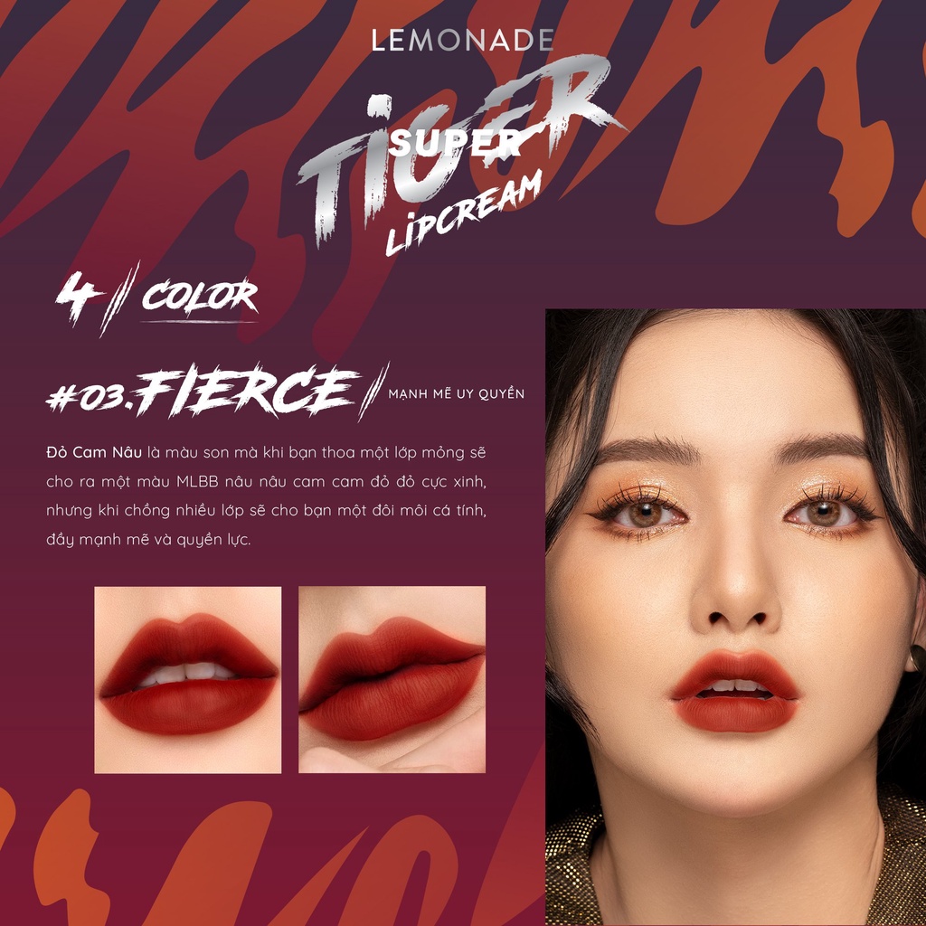 Son Kem Lì Lemonade Supertiger Matte Lipcream 5g