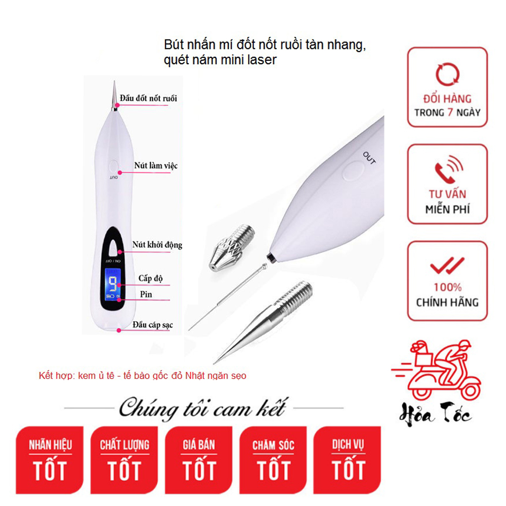 Máy đốt nốt ruồi mụn thịt tàn nhang cầm tay 9 cấp độ cực khỏe