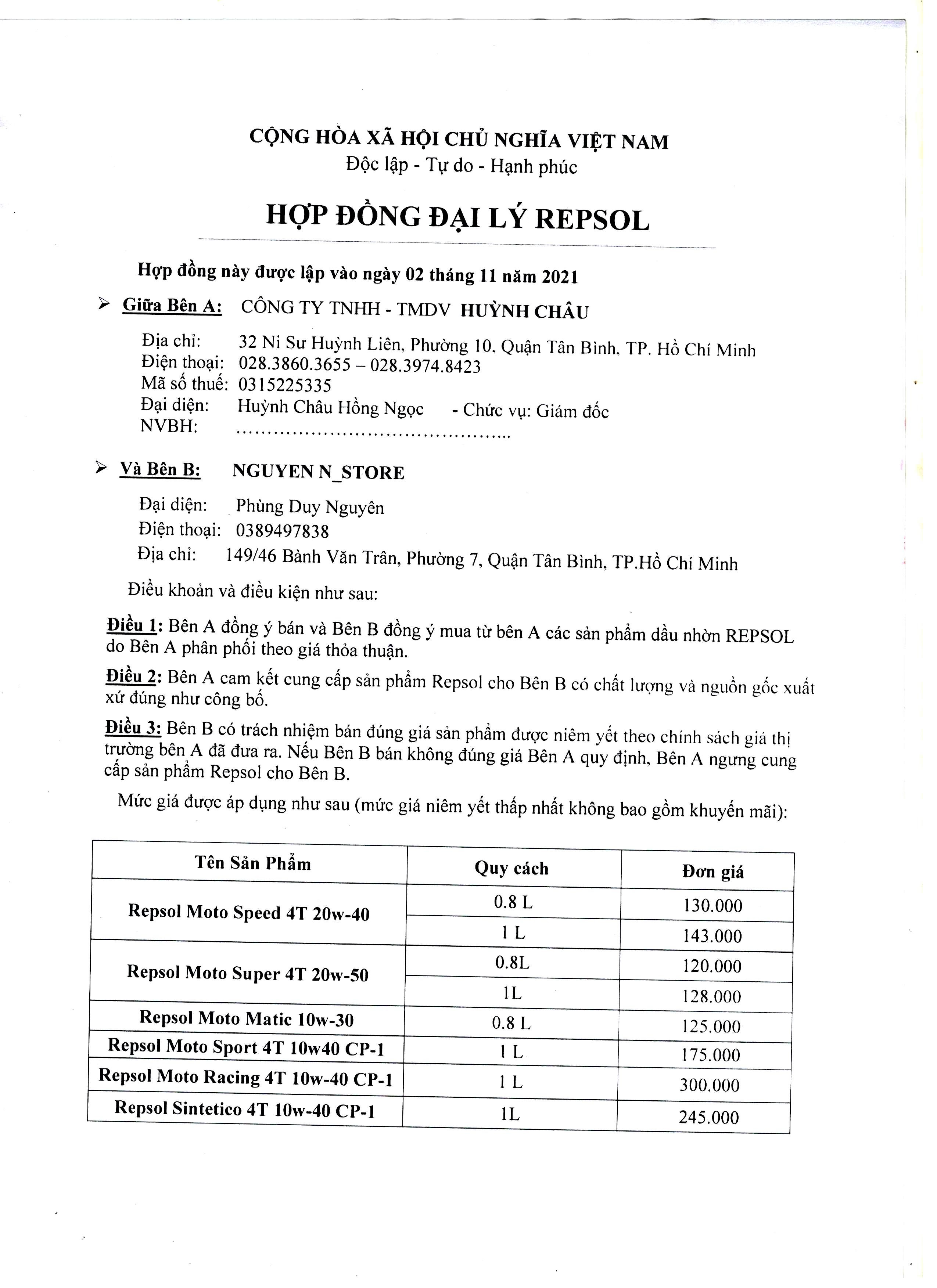 Nhớt Repsol Racing 10w40 1 lít (có chiết lẻ)