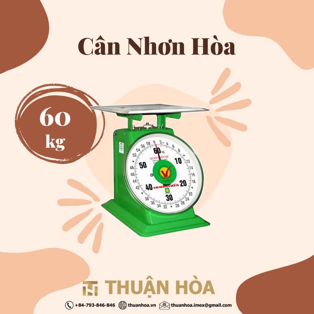 [Chính Hãng] Cân Đồng Hồ Lò Xo Nhơn Hòa 60 kg