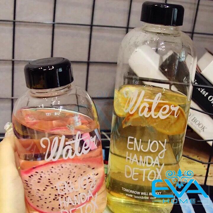 [HCM]Bình Đựng Nước Thuỷ Tinh Detox 1000 Ml