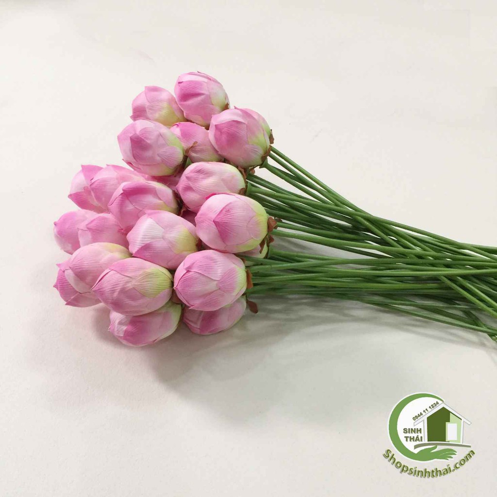 [HCM]Cành hoa sen giả - cành sen vải lụa cao cấp