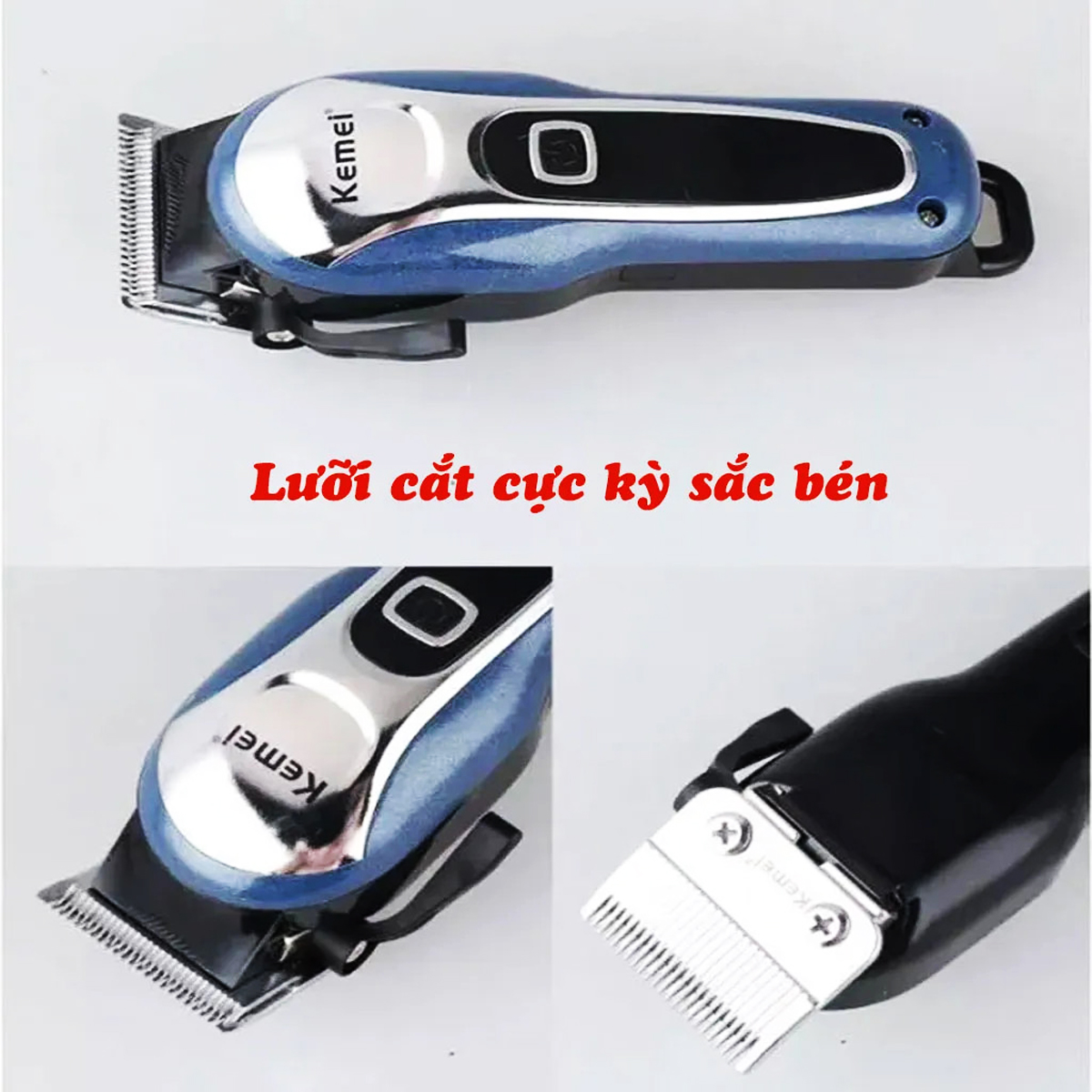 Tông đơ cắt tóc không dây chuyên nghiệp Kemei 1995 Tăng Đơ Hớt Tóc, Máy Cắt Tóc Chuyên Nghiệp Gia Đình,Trẻ Em, màn LCD, chống rung, chống ồn