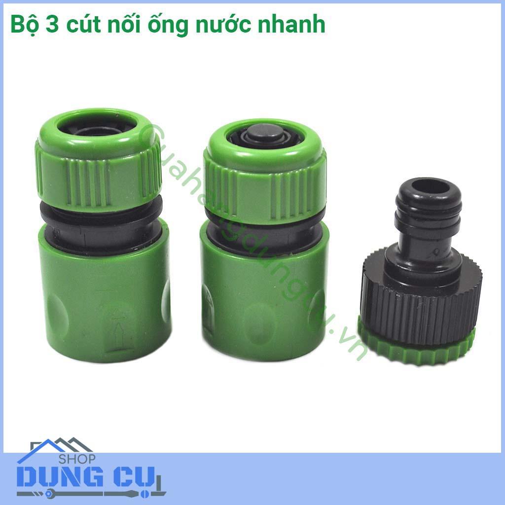 Bộ 3 cút nối nhanh ống nước xanh