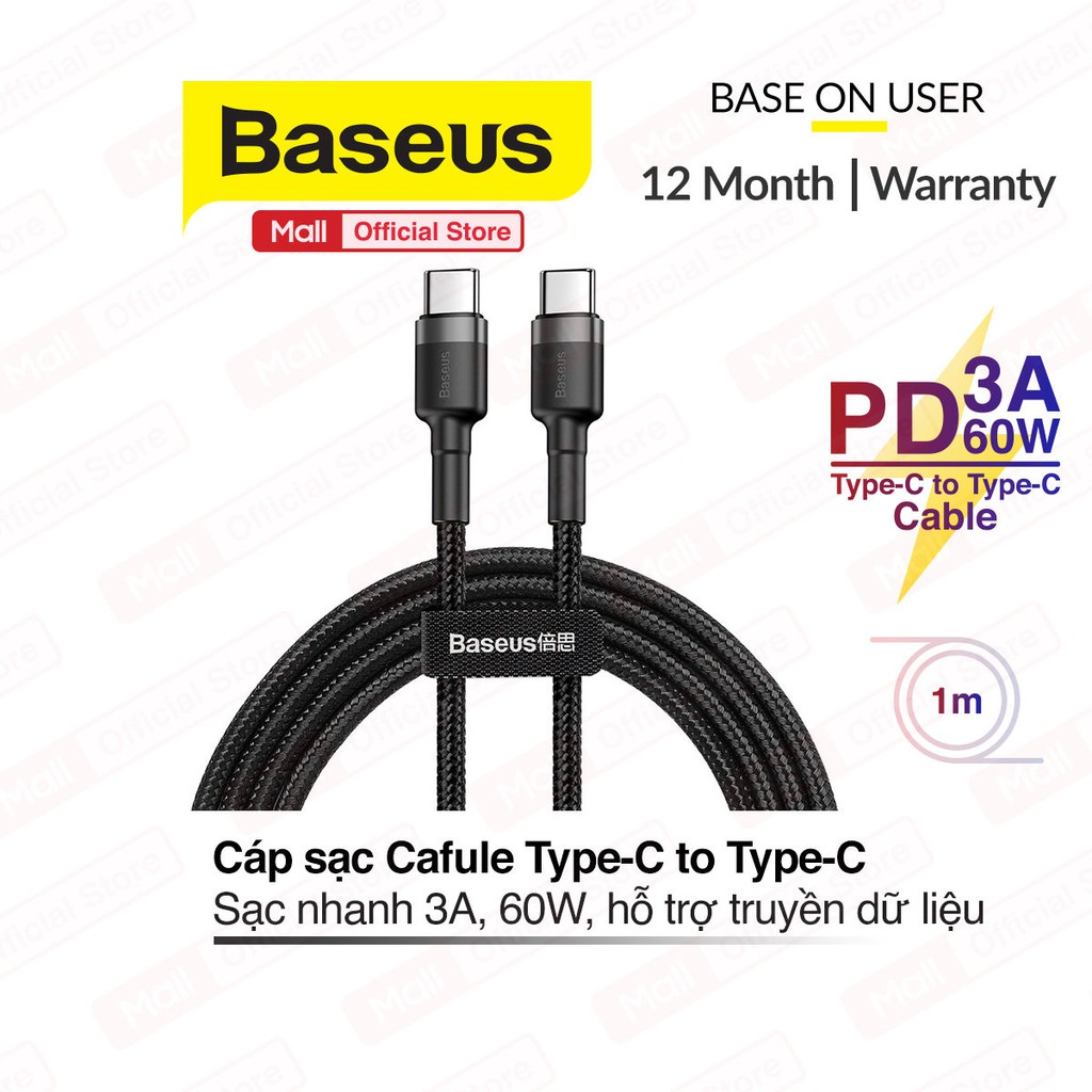 Cáp sạc nhanh 100W C to C Baseus Dynamic Series Fast Charging