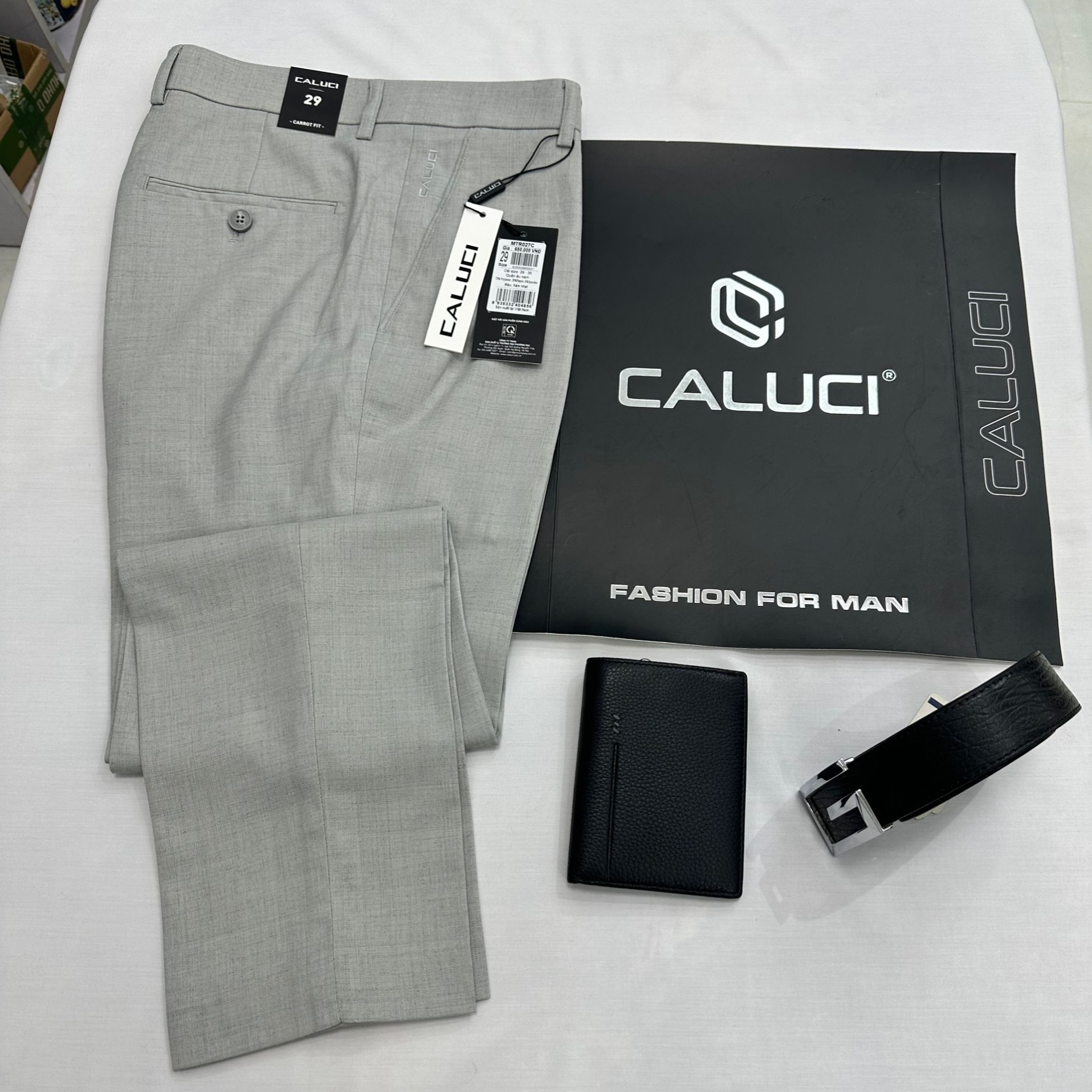 Quần tây caluci màu ghi xám mtr027c