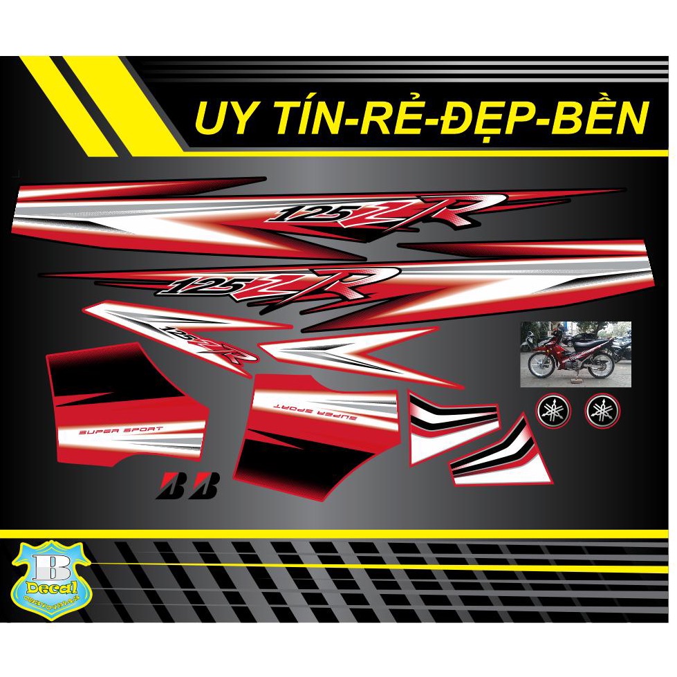Tem rời Yaz 125zr đỏ đen