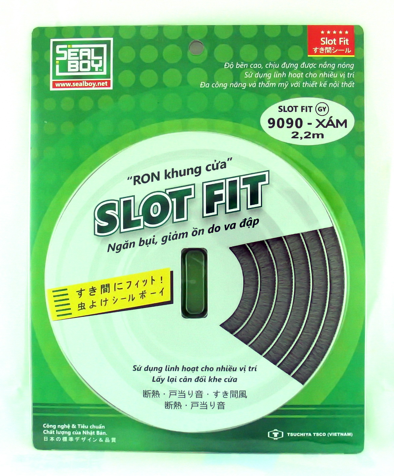 DÁN KHUNG CỬA- RON CỬA SEALBOY - SLOT-FIT 9090 GO/GY NÂU/XÁM