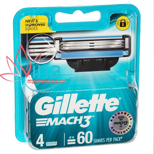 Hộp 4 lưỡi dao cạo râu Gillette Mach 3 Basic