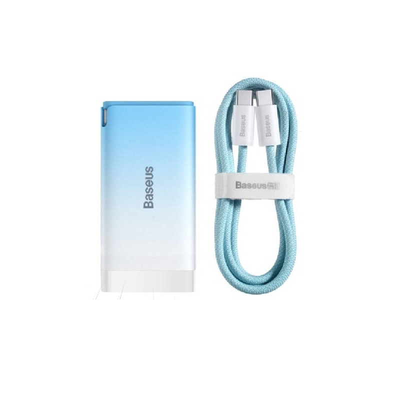 Bộ cốc sạc 3 cổng và cáp typec to typec baseus gan3 pro 65w hỗ trợ pd3.0/ pps/ qc4.0/ scp/ fcp - nhất tín computer