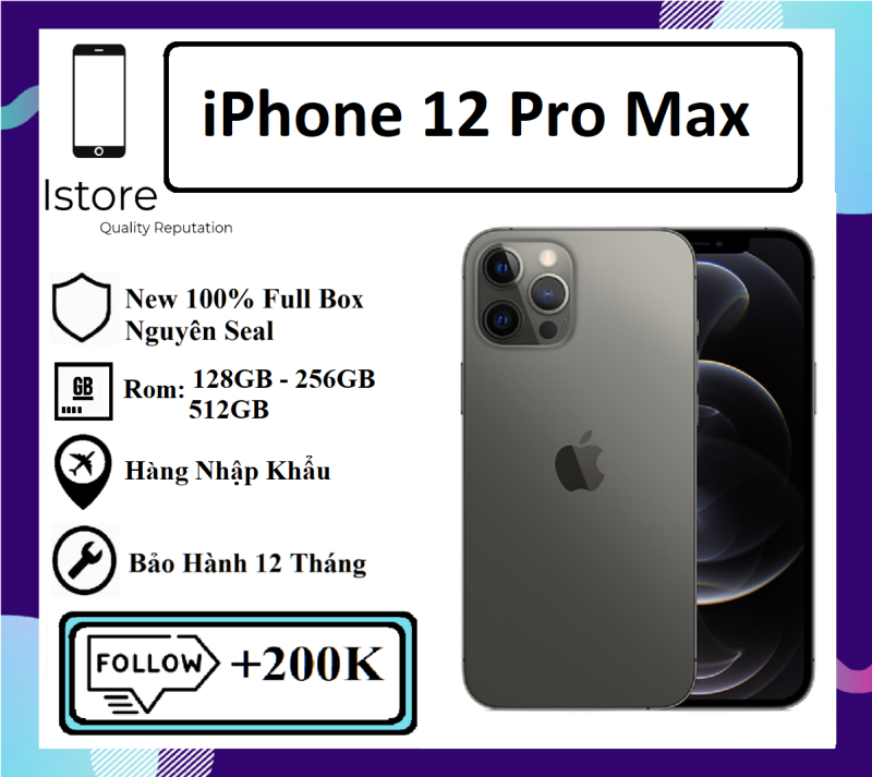 Điện Thoại Apple iPhone 12 Pro Max 256GB - Hàng Nhập Khẩu - Bảo hành 12 tháng - Trả góp 0%