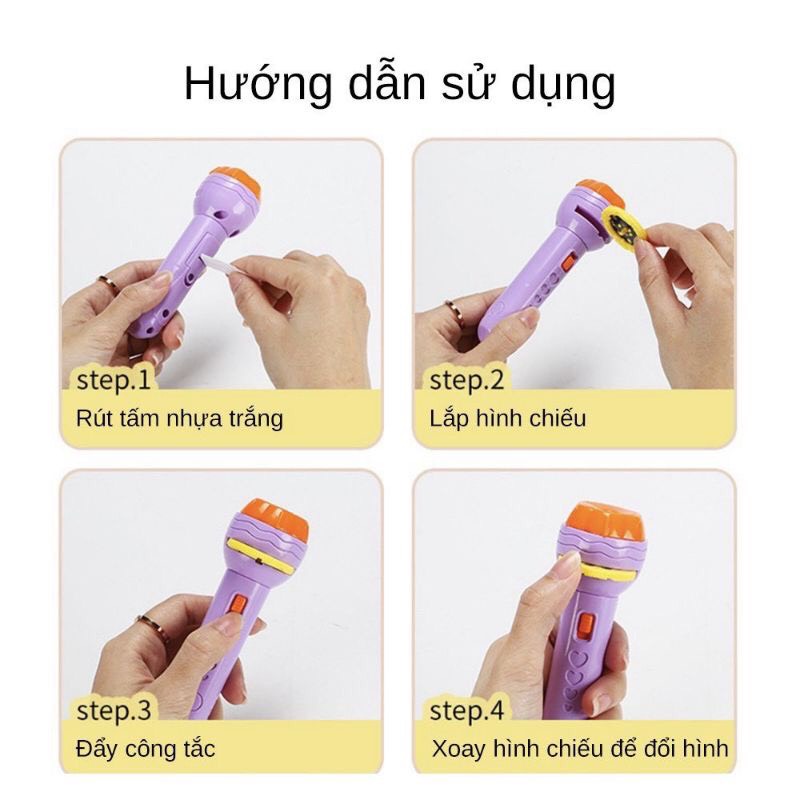 Bộ đèn pin chiếu hình nhận biết cho bé yêu