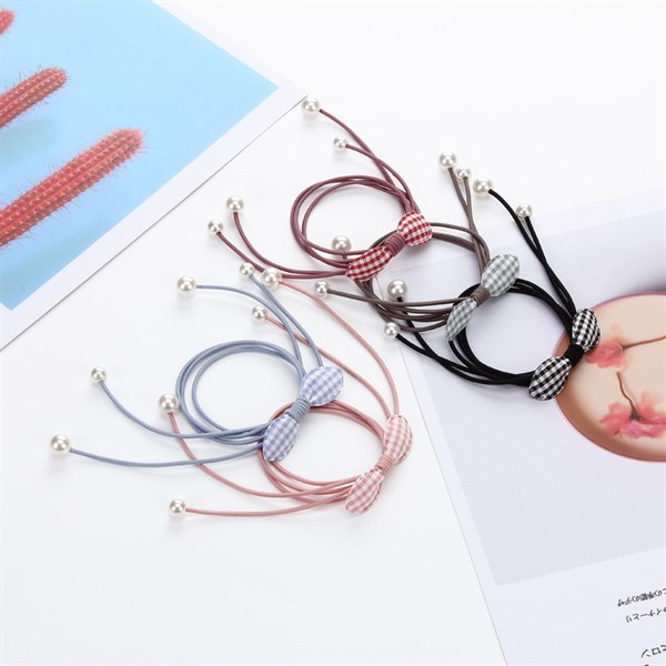 Set 5 Dây Buộc Tóc Kiểu Nơ Tua Rua Trend Dễ Thương