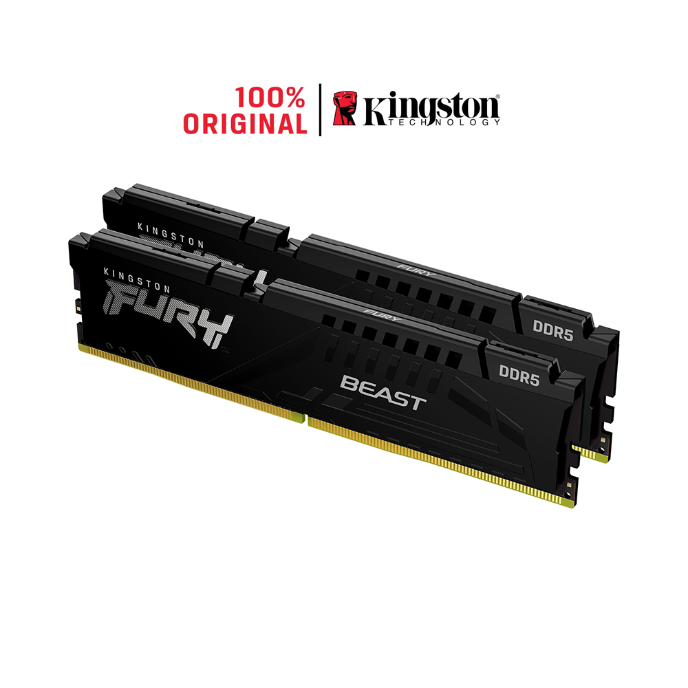 Ram PC Kingston Fury Beast Black 32GB 5600MHz DDR5 2x16GB KF556C40BBK2-32
