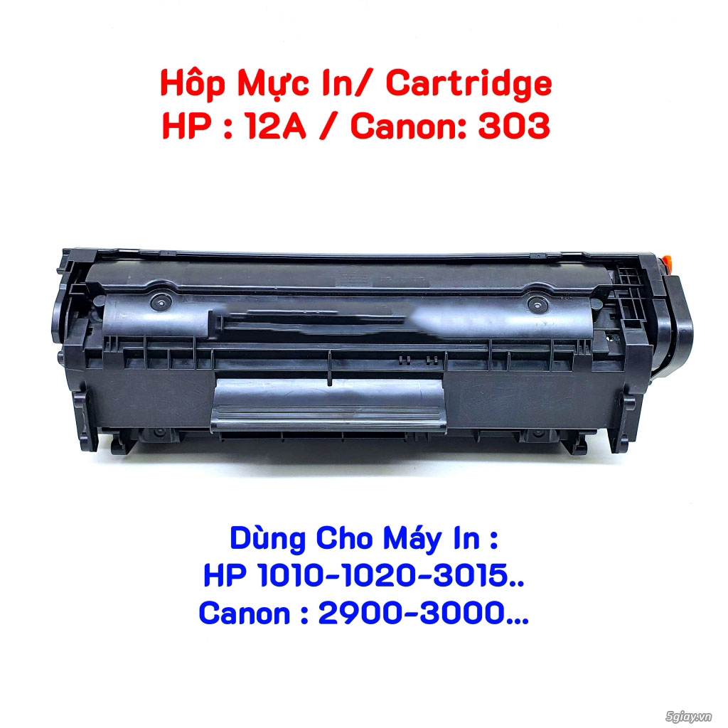 Hộp mực, cartridge 12A dùng cho máy in (canon 2900/3000, HP 1020, 3055, 1319,1010 ,1018)