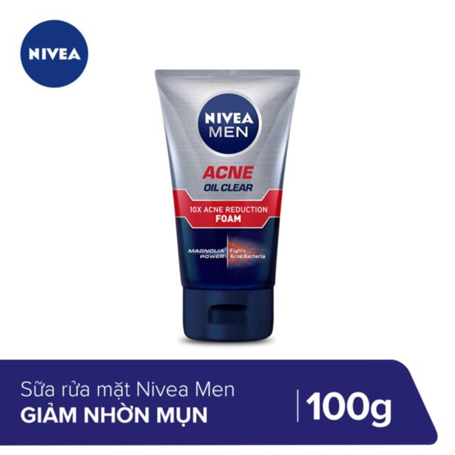 [HCM]Sữa Rửa Mặt Ngăn Ngừa Mụn Và Kiểm Soát Nhờn Nivea Men Acne Oil Clear 100g