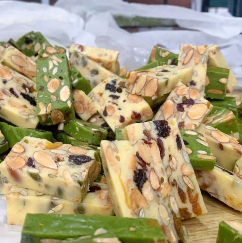 Combo set nguyên liệu làm kẹo nougat / kẹo hạnh phúc 12 món + tặng 60 tờ giấy gói kẹo và giấy gạo (làm được 1kg kẹo)