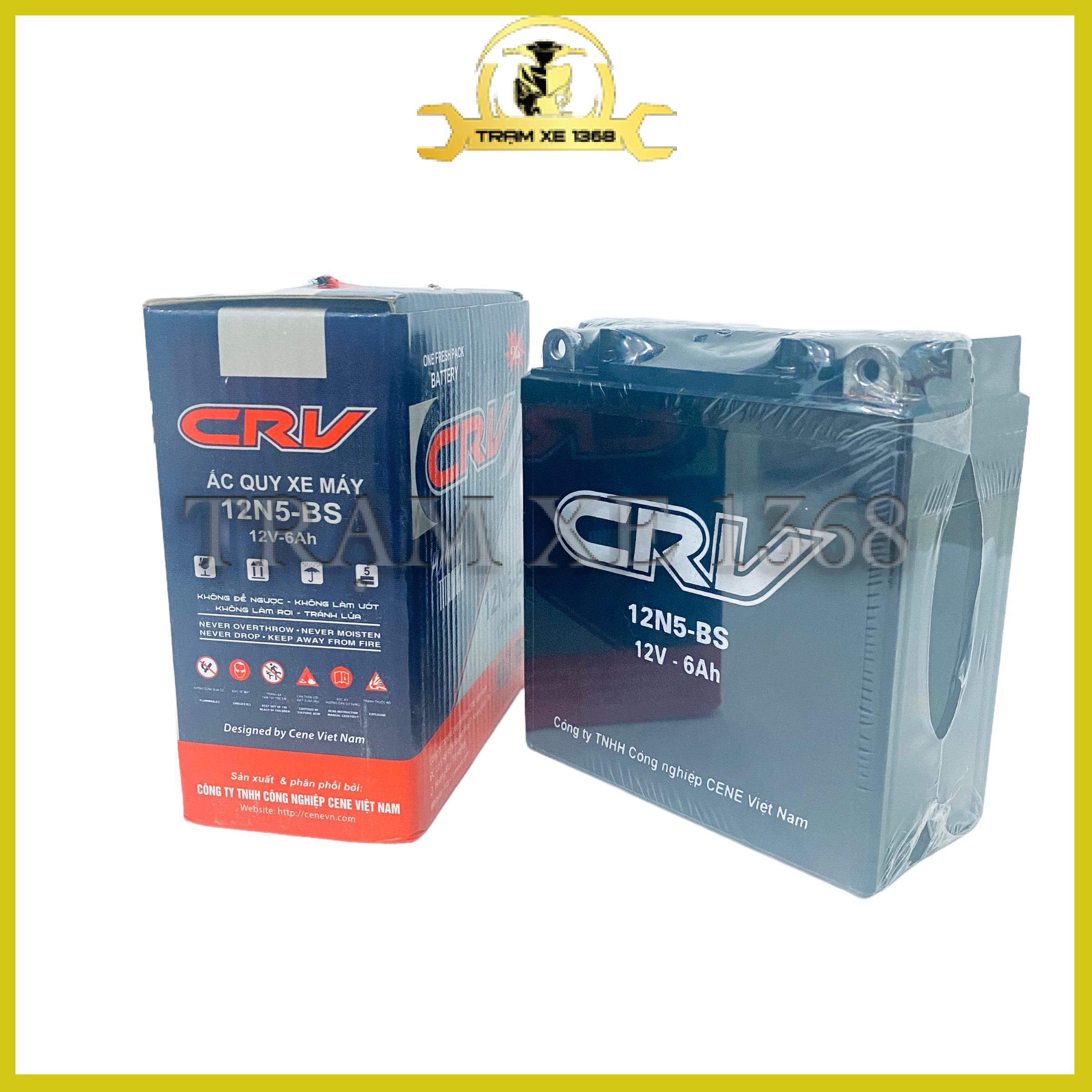 Bình Ắc Quy CRV (12V - 6Ah) Bình Điện Xe Wave Dream Wave Sirius Jupiter.. Đời Đầu (Bình Cao)