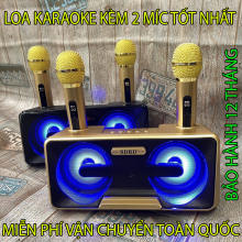 [ SALE 50% ] Loa Karaoke Hát Hay Nhat - Loa karaoke mini gia đình , Loa kéo di động Karaoke - Loa karaoke Bluetooth SD301 kèm 2 míc không dây cao cấp âm thanh lớn Thiết kế đơn giản trẻ trung năng động