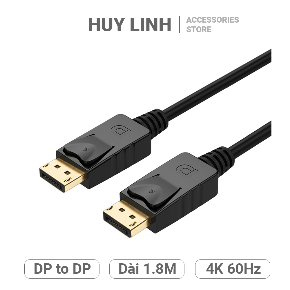 Cáp chuyển 2 đầu DP DisplayPort chuẩn 1.2 chiều dài 1.8M Hỗ trợ 4K 60Hz