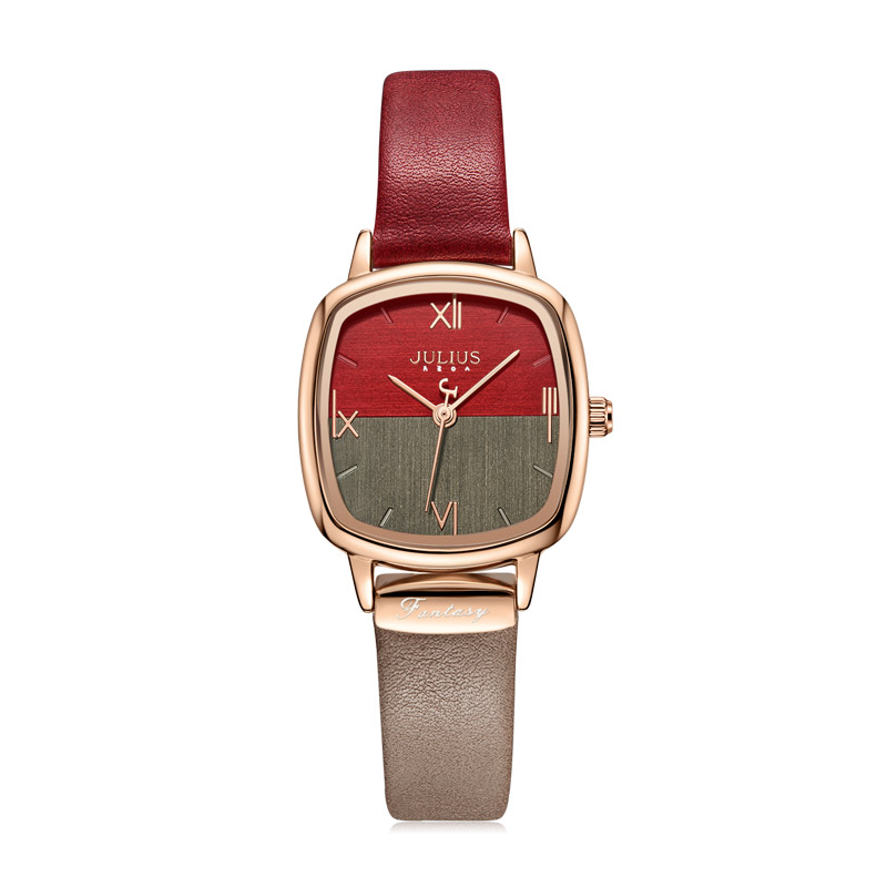 Đồng hồ nữ Julius Hàn Quốc JA-1240 mặt vuông hai màu (Nhiều màu)