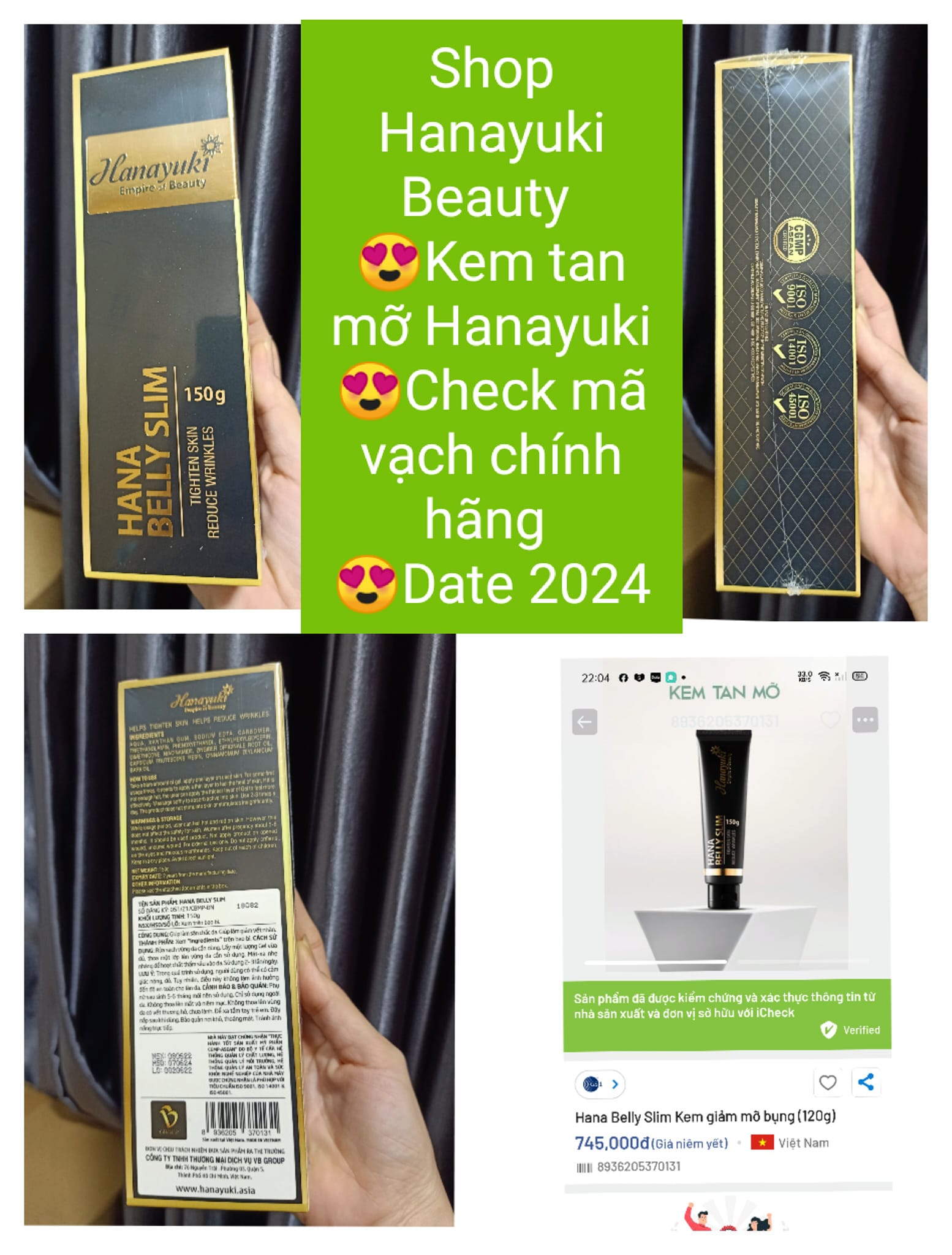 [TẶNG QUÀ + GIẢM VOUCHER 8%] [CHÍNH HÃNG HANAYUKI,Date 2025] KEM TAN MỠ HANAYUKI HANA BELLY SLIM