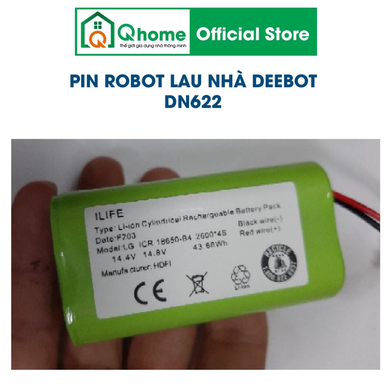 Pin robot lau nhà Deebot Ecovacs DN622