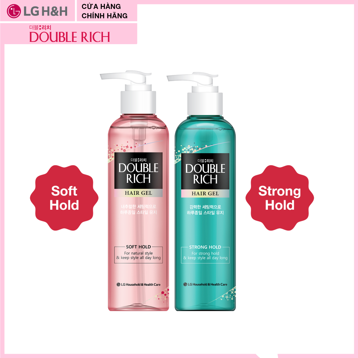 Gel giữ nếp tóc Double Rich tạo kiểu, giữ nếp mạnh 250ml