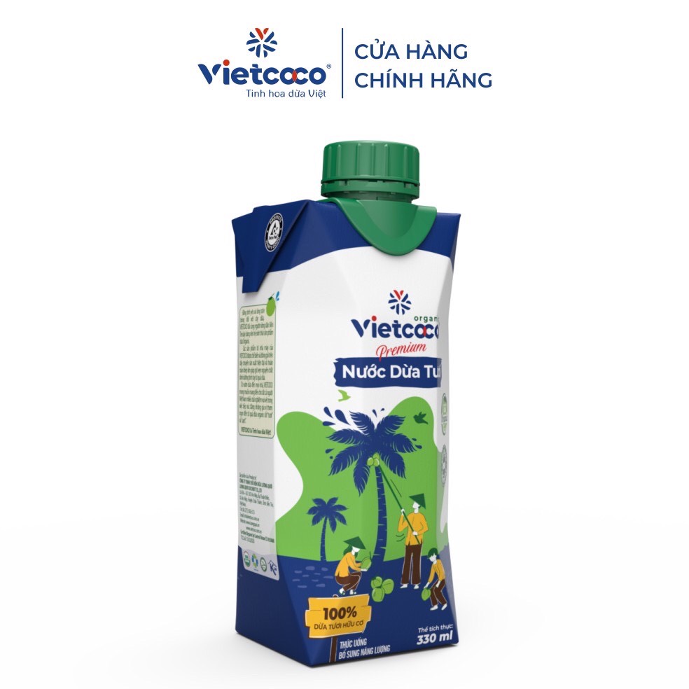 Nước dừa tươi UHT organic Vietcoco 330ml