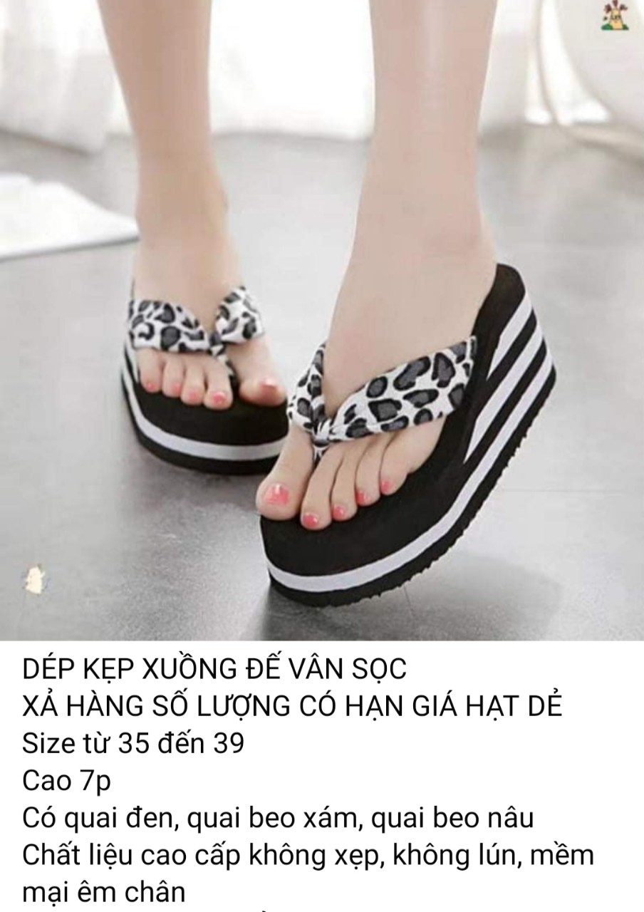 dép kẹp xuồng đế vân sọc