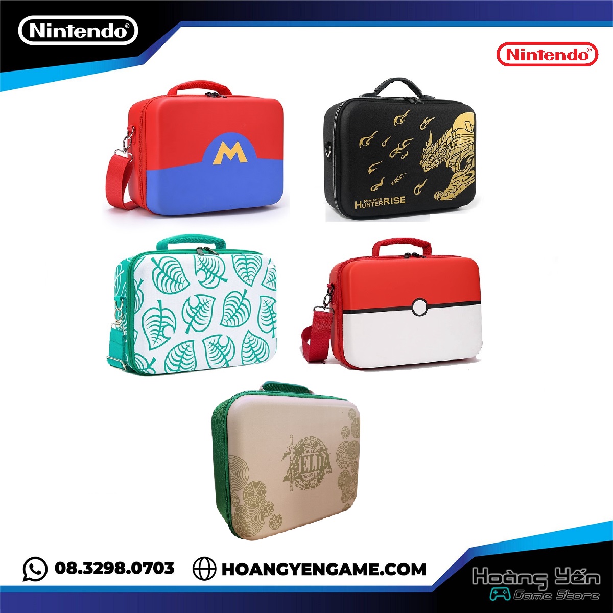Túi Đựng Máy Nintendo Switch Oled và V2 full Phụ Kiện