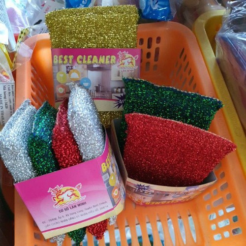 Bộ 4 miếng rửa chén kim tuyến