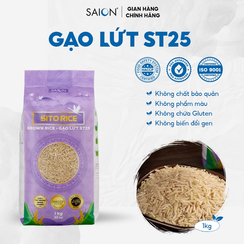 Gạo Lứt ST25 Sito Rice 1kg