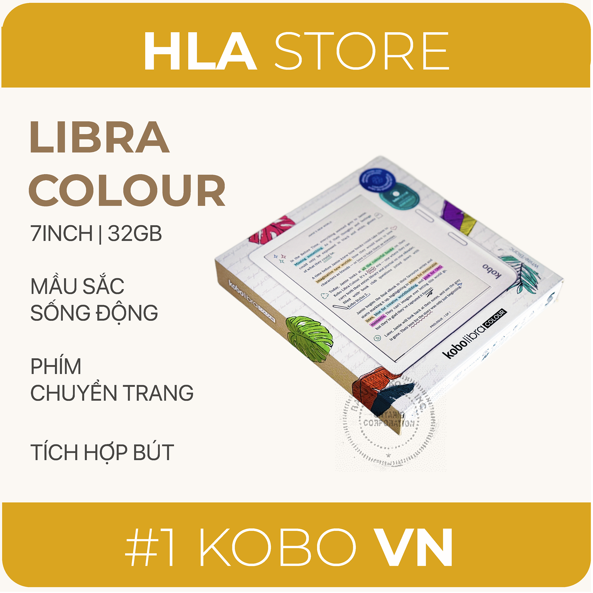 Máy đọc sách Kobo Libra Colour, Libra 2 – mới nguyên seal – bảo hành 12 tháng.