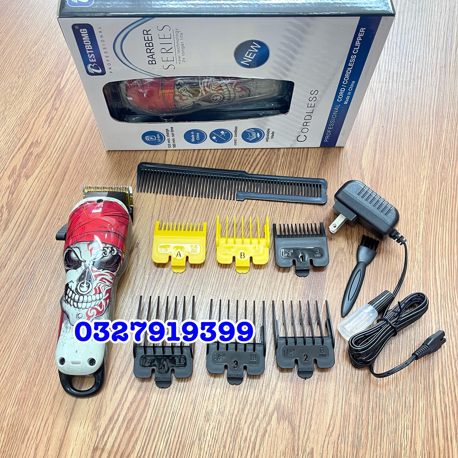 Tông đơ cắt tóc BESTBOMG cao cấp - tăng tốc bộ 8 cữ