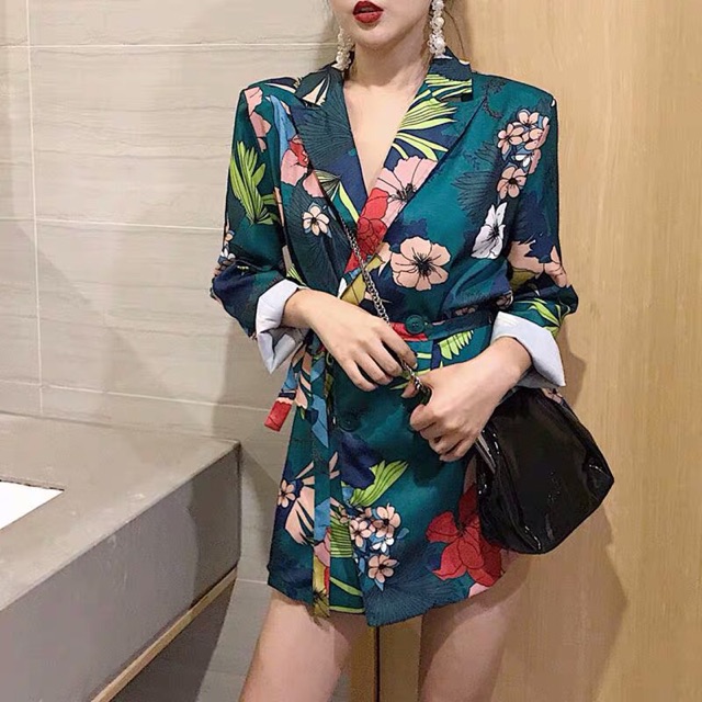 (Order) Áo khoác vest dáng váy mặc đc 2 kiểu