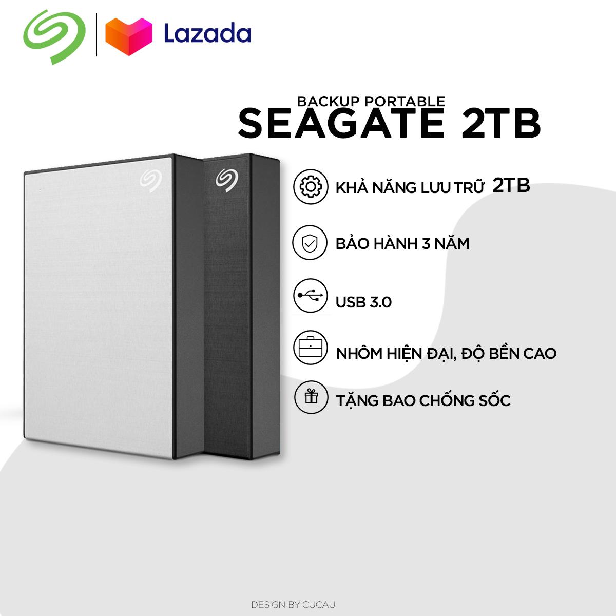 Ổ cứng di động Seagate Backup  Slim 2TB new version 2019 + Bao da