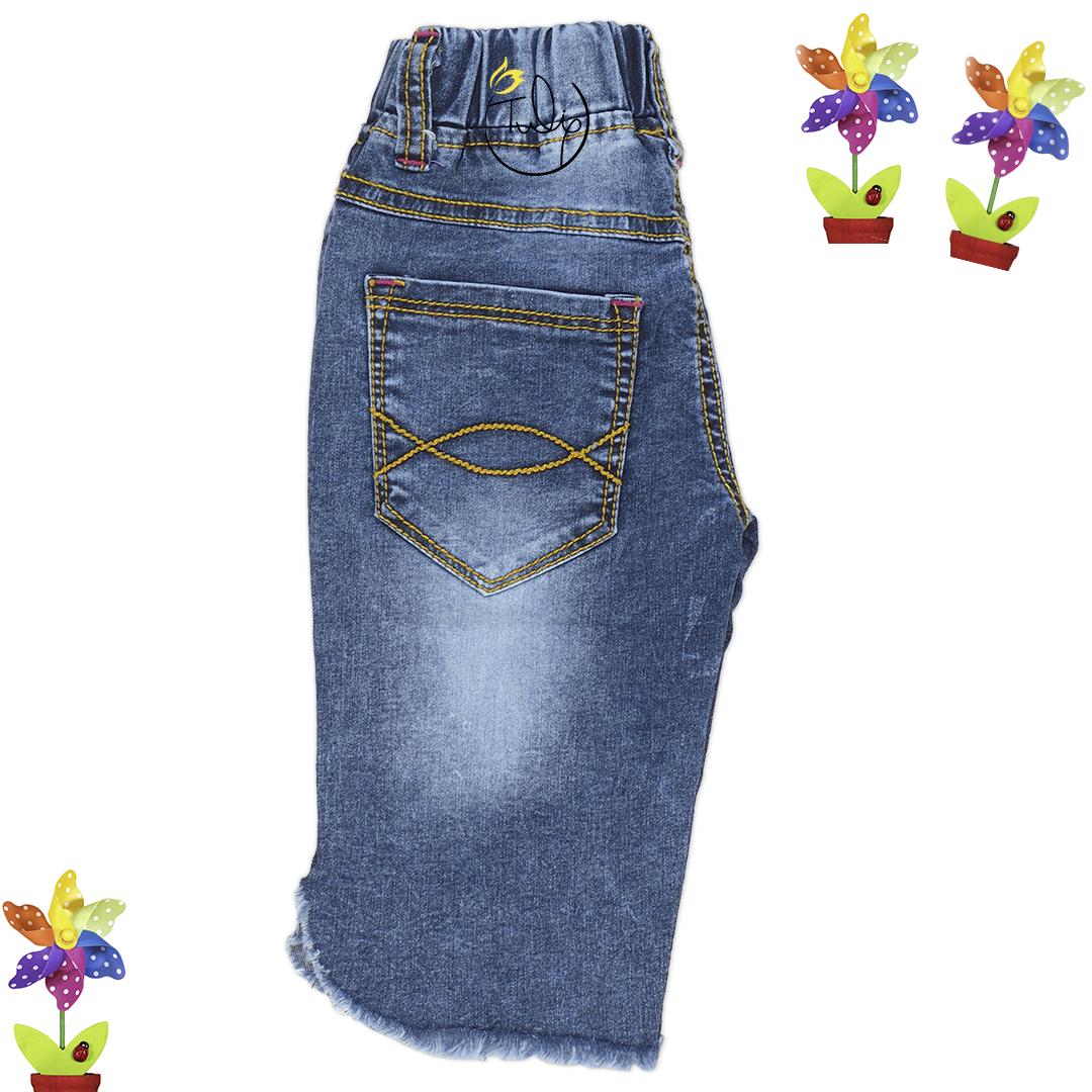 Quần jean lửng thêu cho bé gái size nhí