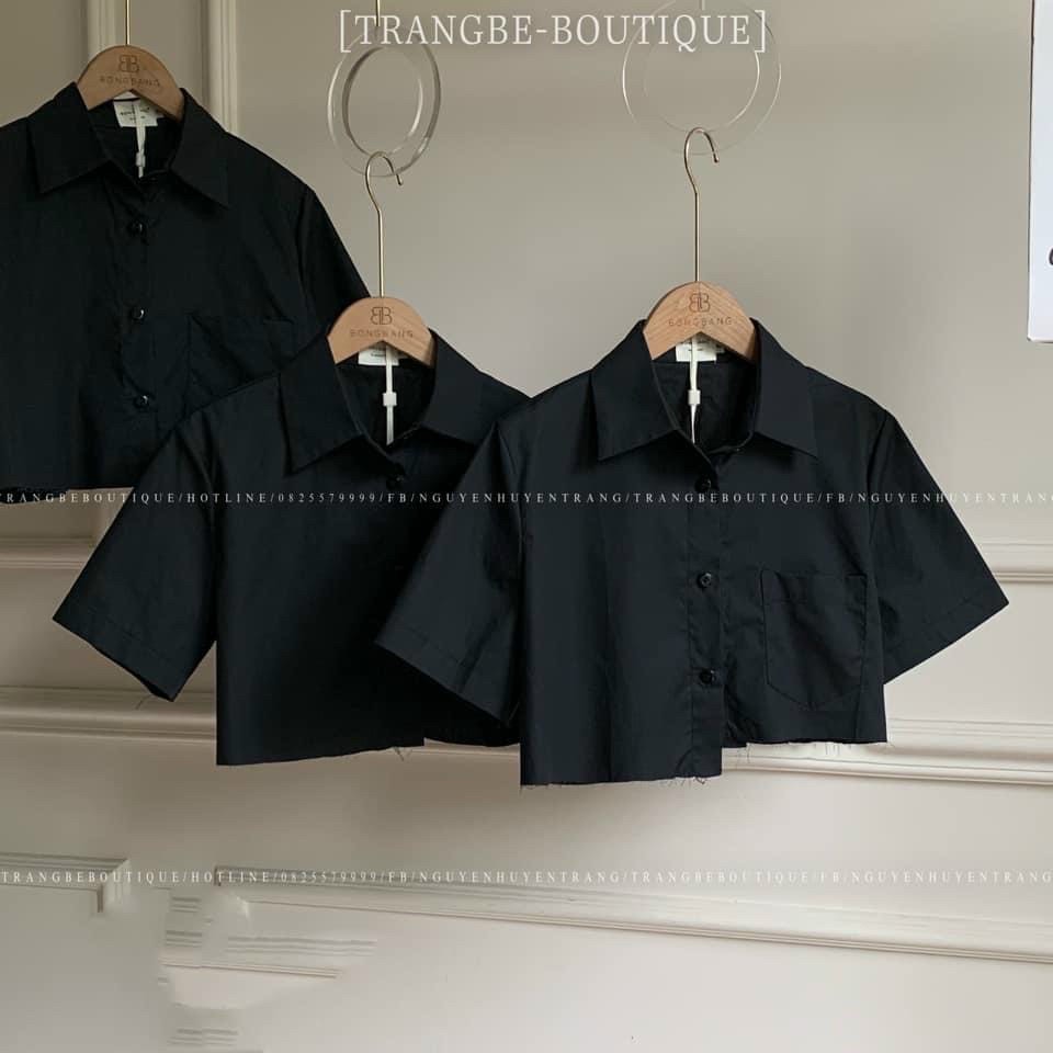 ÁO THUN SƠ MI CROPTOP LỆCH TÀ
