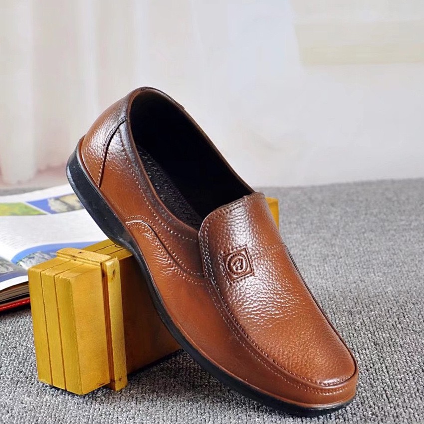 Giày lười nam nhựa dẻo size 39-43, giày nhựa nam giả da, giày đi mưa, giày bảo hộ lao động