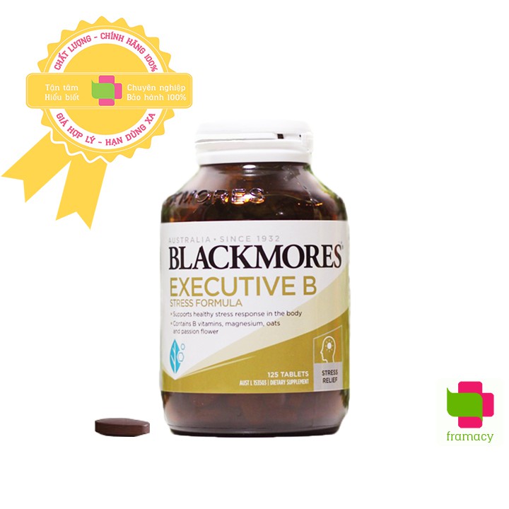 Viên uống Blackmores Executive B Stress Formula, Úc giảm stress, an thần cho người trên 18 tuổi .