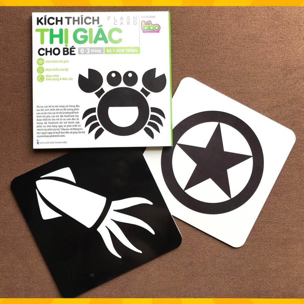Bộ Thẻ Kích Thích Thị Giác Cho Bé từ 0 đến 4 Tuổi Loại Lớn - FlashCard Kích Thích Não Bộ Cho Trẻ Em In 2 Mặt Chống Thấm Nước