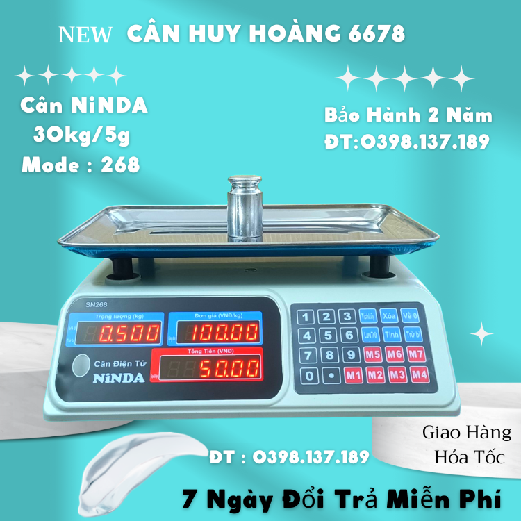 Electronic cash register ninda (SN268 -30kg) sales supermarket, grocery display 2 face